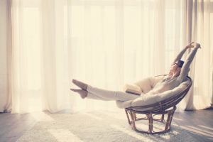 Image of a young lady relaxing