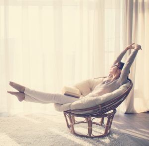 Image a young lady relaxing